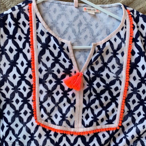 JCREW Girls Coverup (Coral and Navy) - Picture 2 of 4